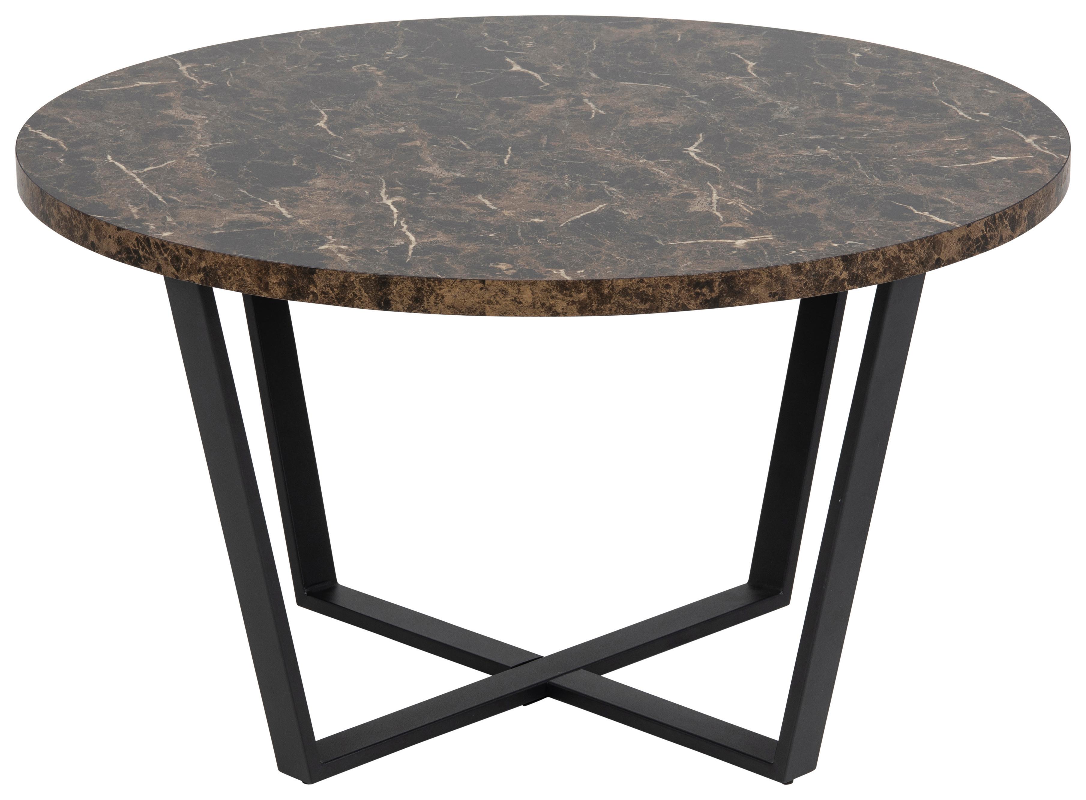 Couchtisch Rund Amble Braun/Schwarz - Schwarz/Braun, Trend, Holzwerkstoff/Metall (77/77/44cm) - MID.YOU