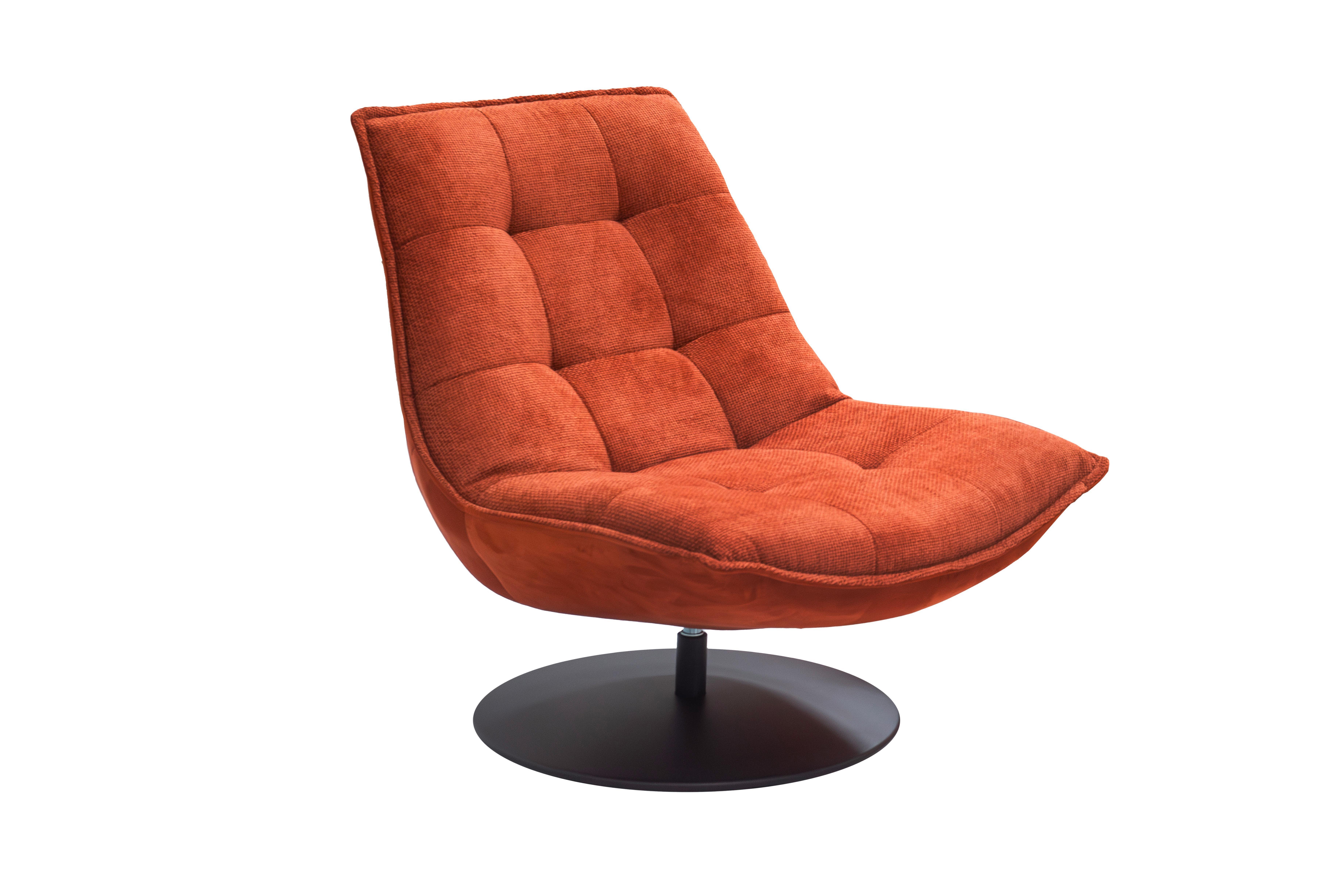 Sessel Zen Rostfarben B: 94 cm - Rostfarben/Schwarz, Design, Textil (94/97/106cm) - Livetastic