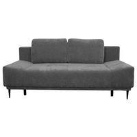 Schlafsofa Malpenza Dunkelgrau B: 199 cm - Dunkelgrau/Schwarz, Trend, Textil (199/91/110cm)