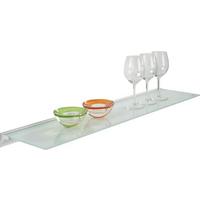 Glasablage Larry B:80cm Sicherheitsglas, transparent - Alufarben/Weiß, MODERN, Glas/Kunststoff (80/20/4,8cm) - Homezone