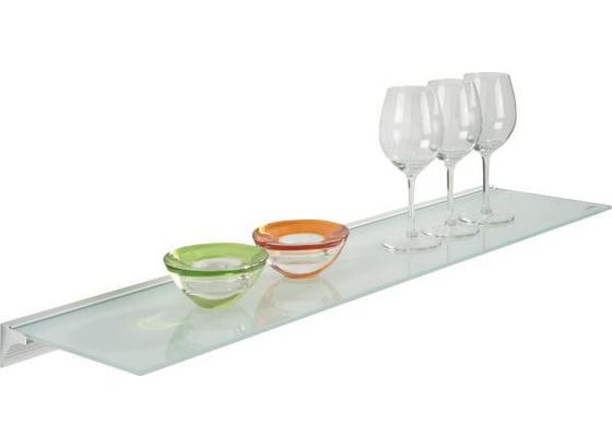 Glasablage Larry B:80cm Sicherheitsglas, Transparent - Alufarben/Weiß, MODERN, Glas/Kunststoff (80/20/4,8cm) - Homezone Glasablage Larry B:80cm Sicherheitsglas, Transparent - Alufarben/Weiß, MODERN, Glas/Kunststoff (80/20/4,8cm) - Homezone