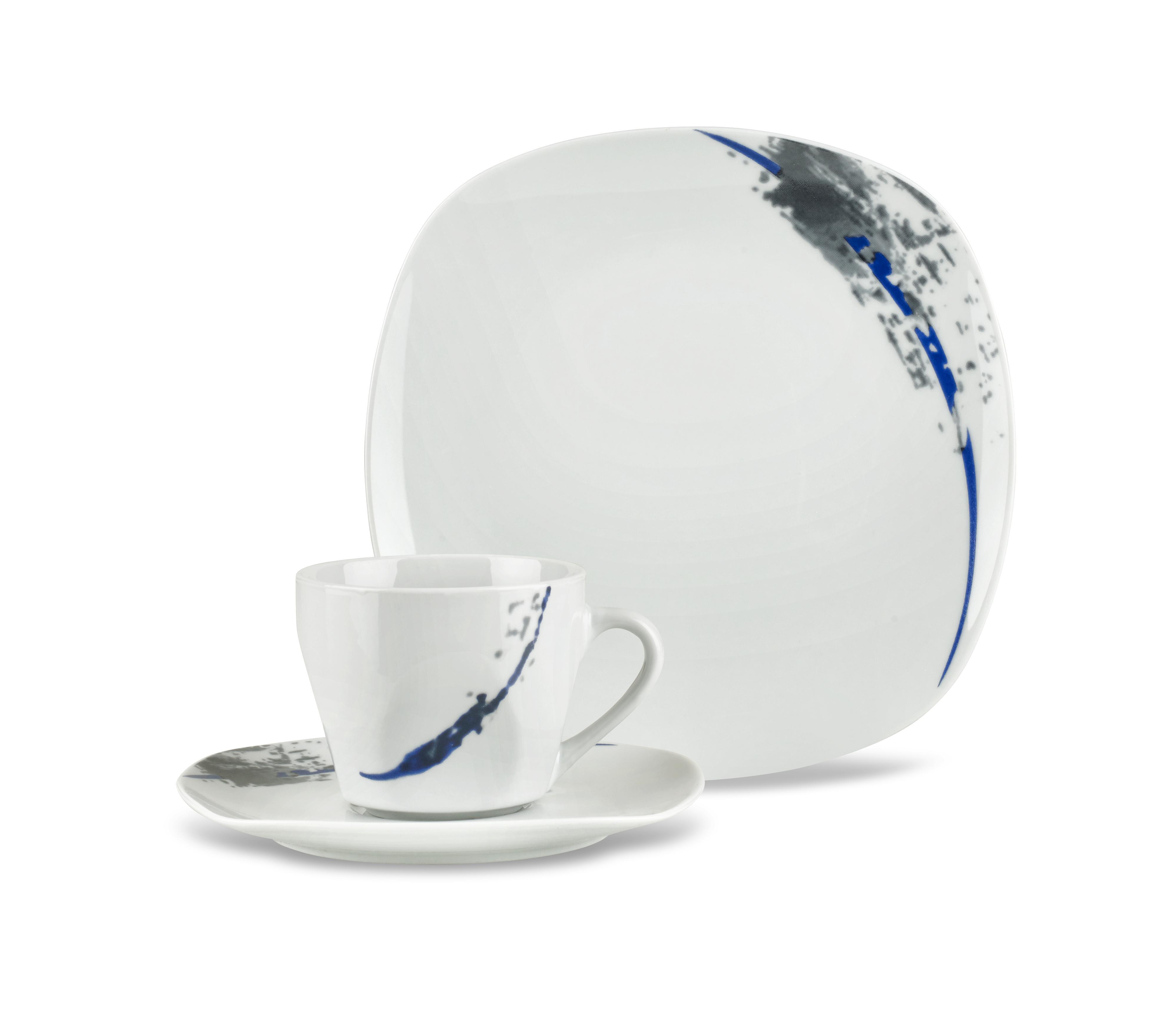 Kávés Szett Patricia - Szürke/Fehér, modern, Kerámia - Luca Bessoni