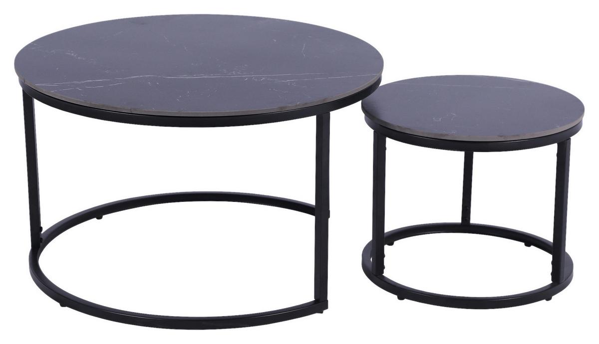 Couchtisch Seoul Keramik Schwarz, B: 75cm - Schwarz, MODERN, Keramik/Metall (75/45/75cm)