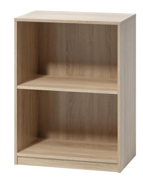 Regál se 2 příhradkami - dub sonoma - černá/Sonoma dub, Basics, kompozitní dřevo/plast (60/80/38cm) - P & B