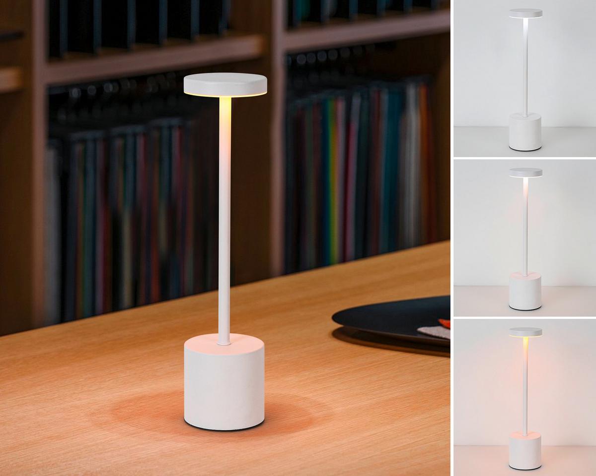 STOLNÍ LED LAMPA TIPL - bílá, Konvenční, kov/plast (8/32cm) - Mömax