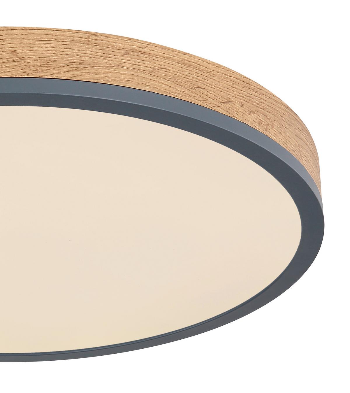 LED-Deckenleuchte Ø 45 cm mit Farbtemperaturenwechsler - Opal/Graphitfarben, Basics, Holzwerkstoff/Kunststoff (45/8,5cm) - Globo
