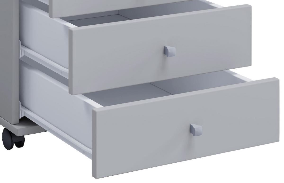 Rollcontainer Grau Lona Maxi 42x57x80 Cm - Grau, Basics, Holzwerkstoff/Kunststoff (42/57/80cm) - MID.YOU