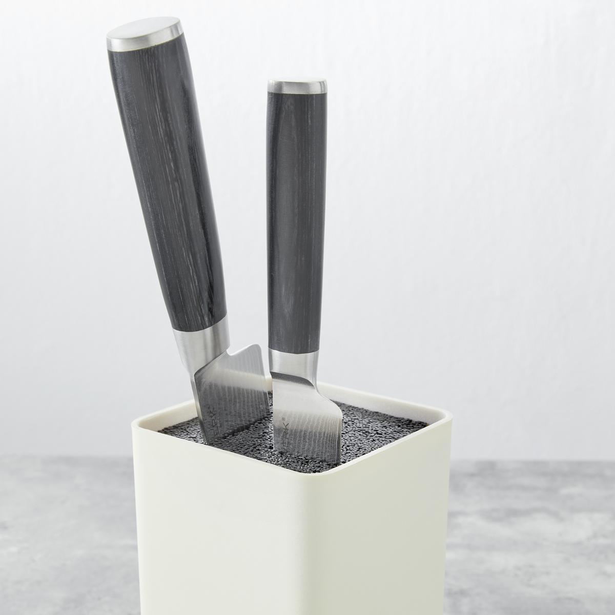 Messerblock Creme Square, Ohne Schlitze, 22,8x10,7 Cm - Creme, MODERN (22,8/10,7/10,7cm) - Echtwerk