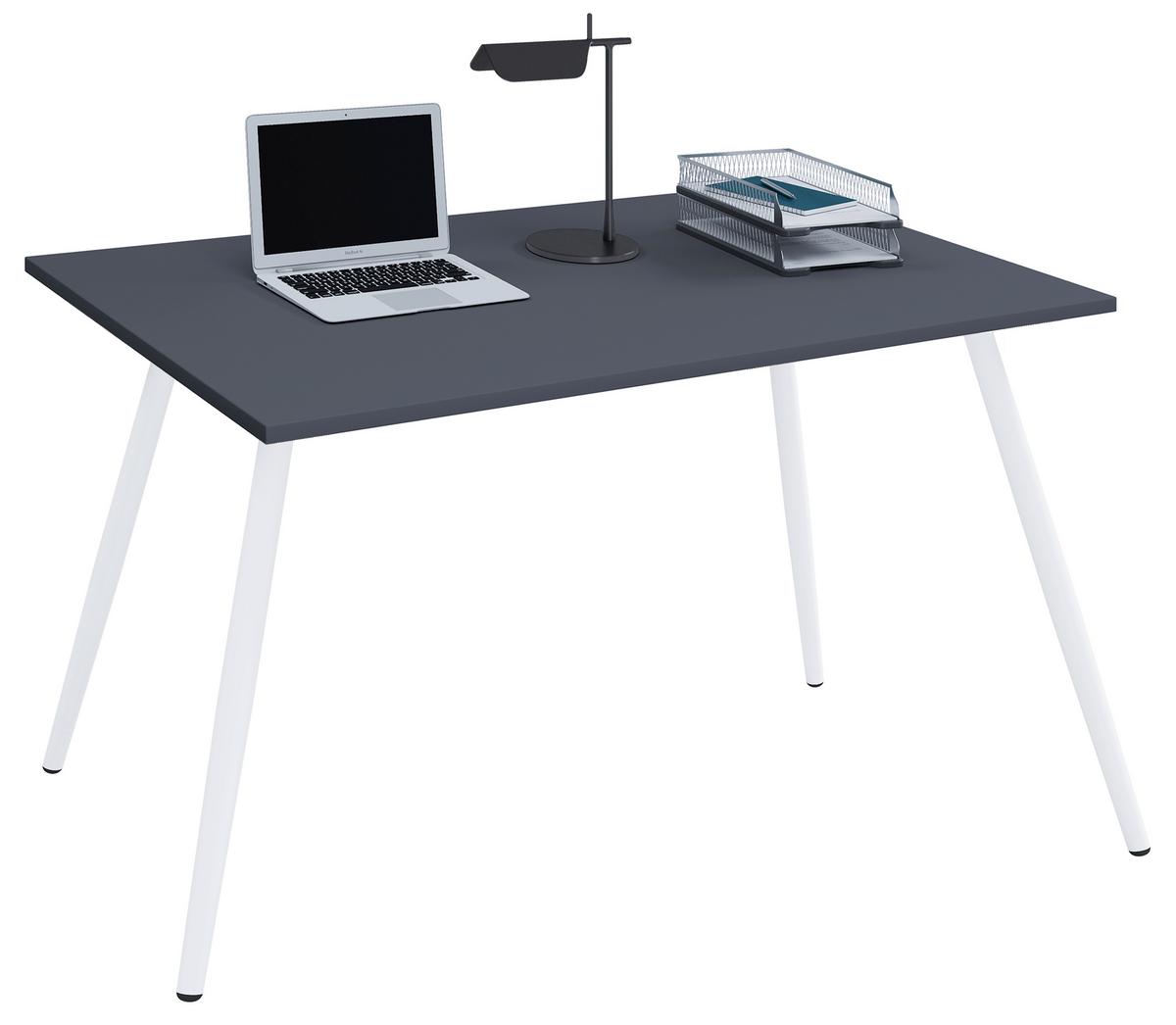 Schreibtisch Salia Anthrazit/Weiß, L: 80cm - Anthrazit/Weiß, MODERN, Holzwerkstoff/Metall (80/50/70cm) - MID.YOU