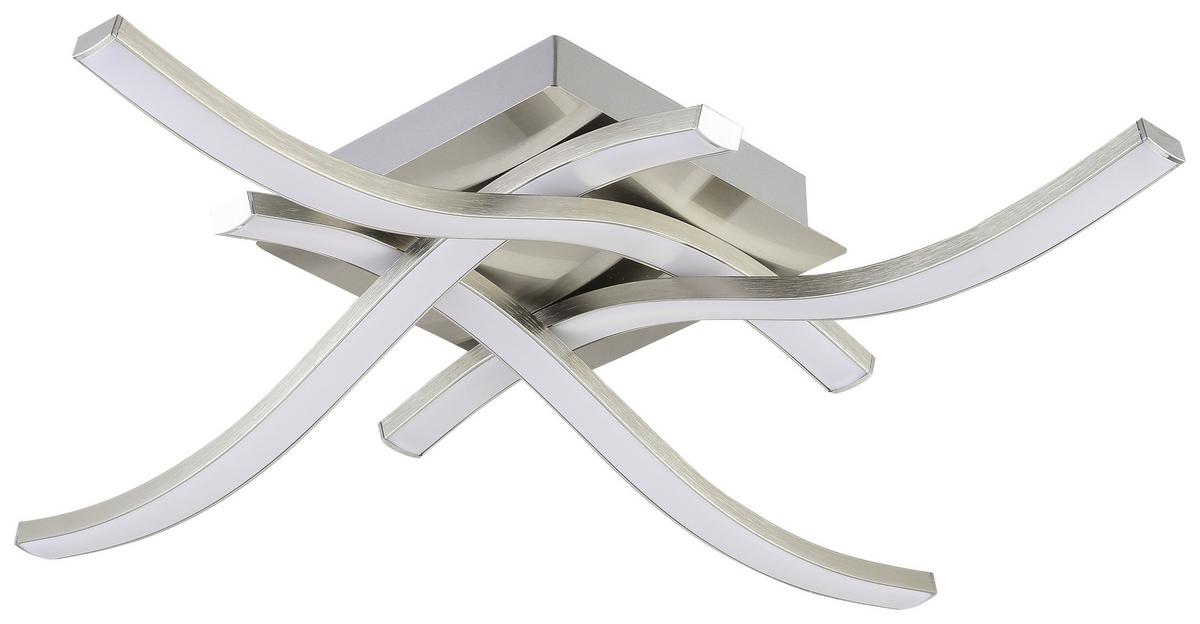 Led Mennyezeti Lámpa Sana - alumíniumszínű, Modern, műanyag/fém (48/48/10cm) - Luca Bessoni