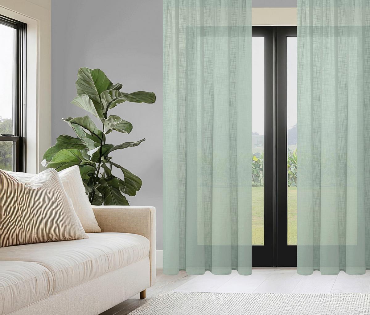 Fertigvorhang Softy 2er Set - Salbeigrün, Basics, Textil (140/225cm)