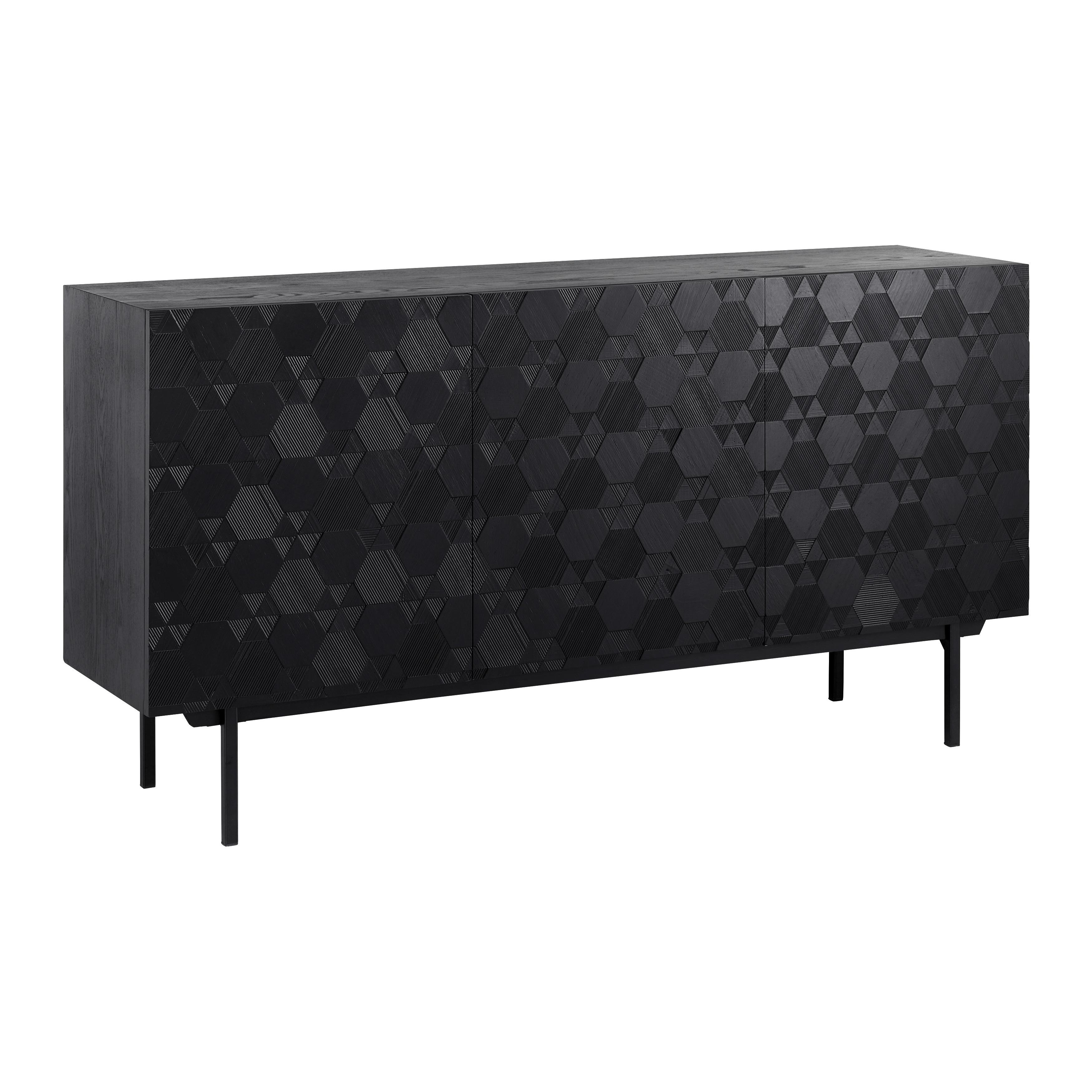 Komoda ROMA černá - černá, Moderní, kov/dřevo (150/78/40cm) - Bessagi Home