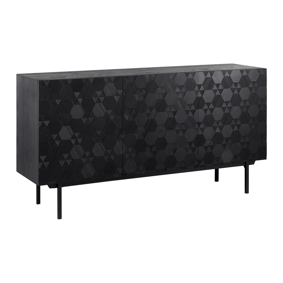Komoda ROMA čierna - čierna, Modern, kov/drevo (150/78/40cm) - Bessagi Home