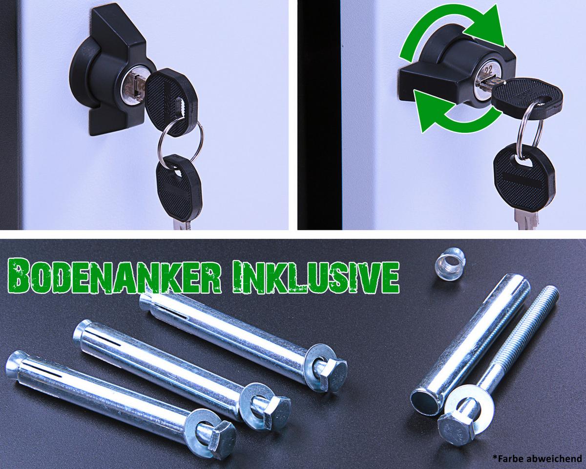 Paketbox Mit 2 Schlüsseln Grau H: 103 cm - Grau, Basics, Metall (41/103/38cm)