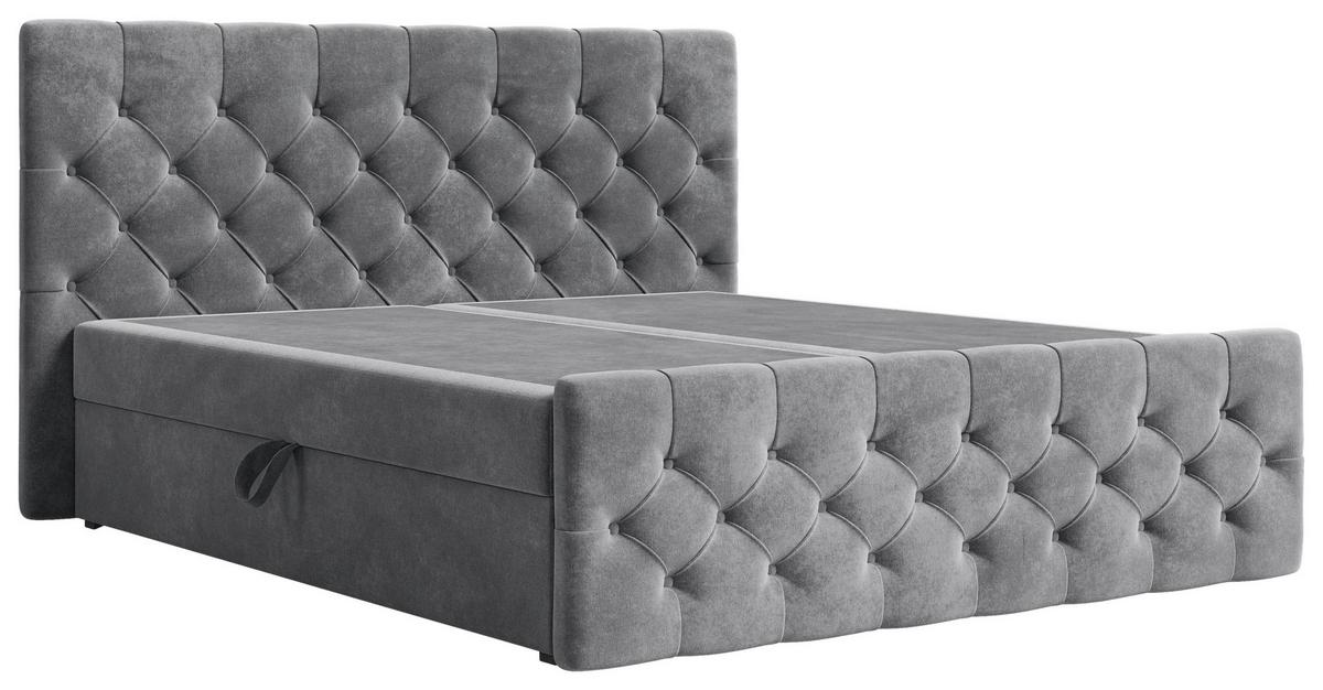 BOXBETT Karo Anthrazit 140x200cm - Anthrazit/Schwarz, MODERN, Holz/Kunststoff (140/200cm) - MID.YOU