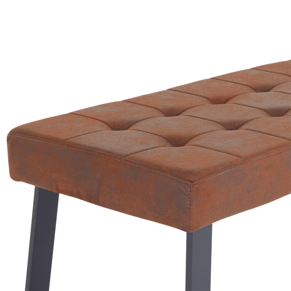 Sitzbank Brekke - Schwarz/Braun, MODERN, Textil/Metall (140/49/48cm) - MID.YOU