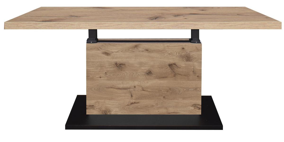 Couchtisch Lift Eiche Artisan/Schwarz B: 120cm - Eichefarben/Schwarz, Design, Holzwerkstoff/Metall (120/55-69/70cm) - MID.YOU