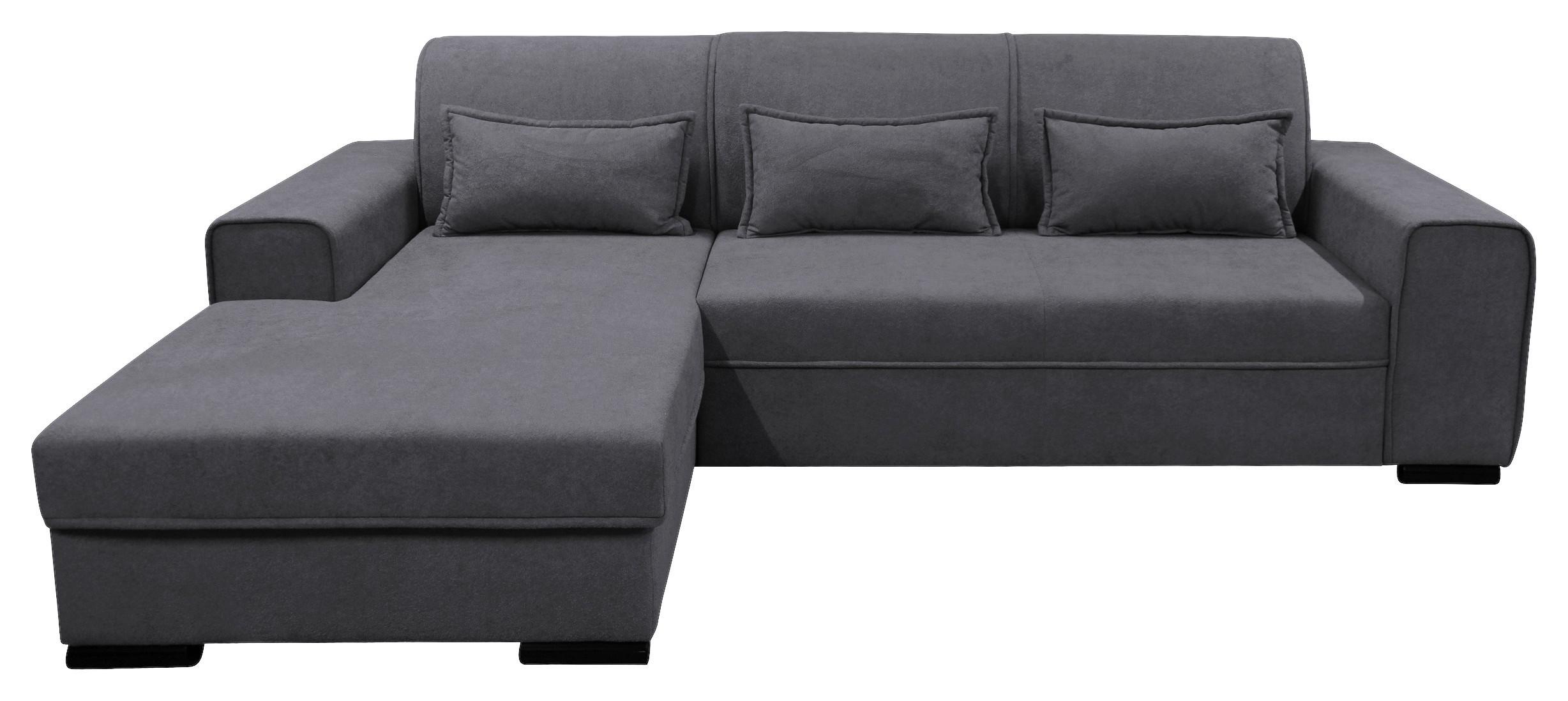 Ecksofa Classic Dunkelgrau 175x270 cm - Dunkelgrau/Schwarz, Design, Textil (175/270cm) - MID.YOU