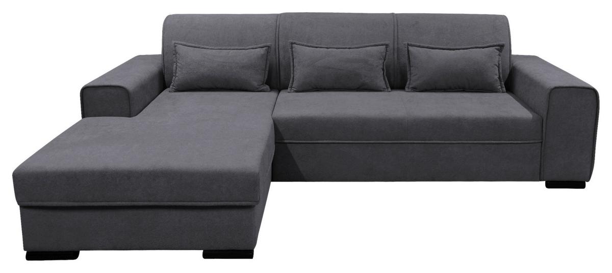 Ecksofa Classic Dunkelgrau 175x270 cm - Dunkelgrau/Schwarz, Design, Textil (175/270cm) - MID.YOU