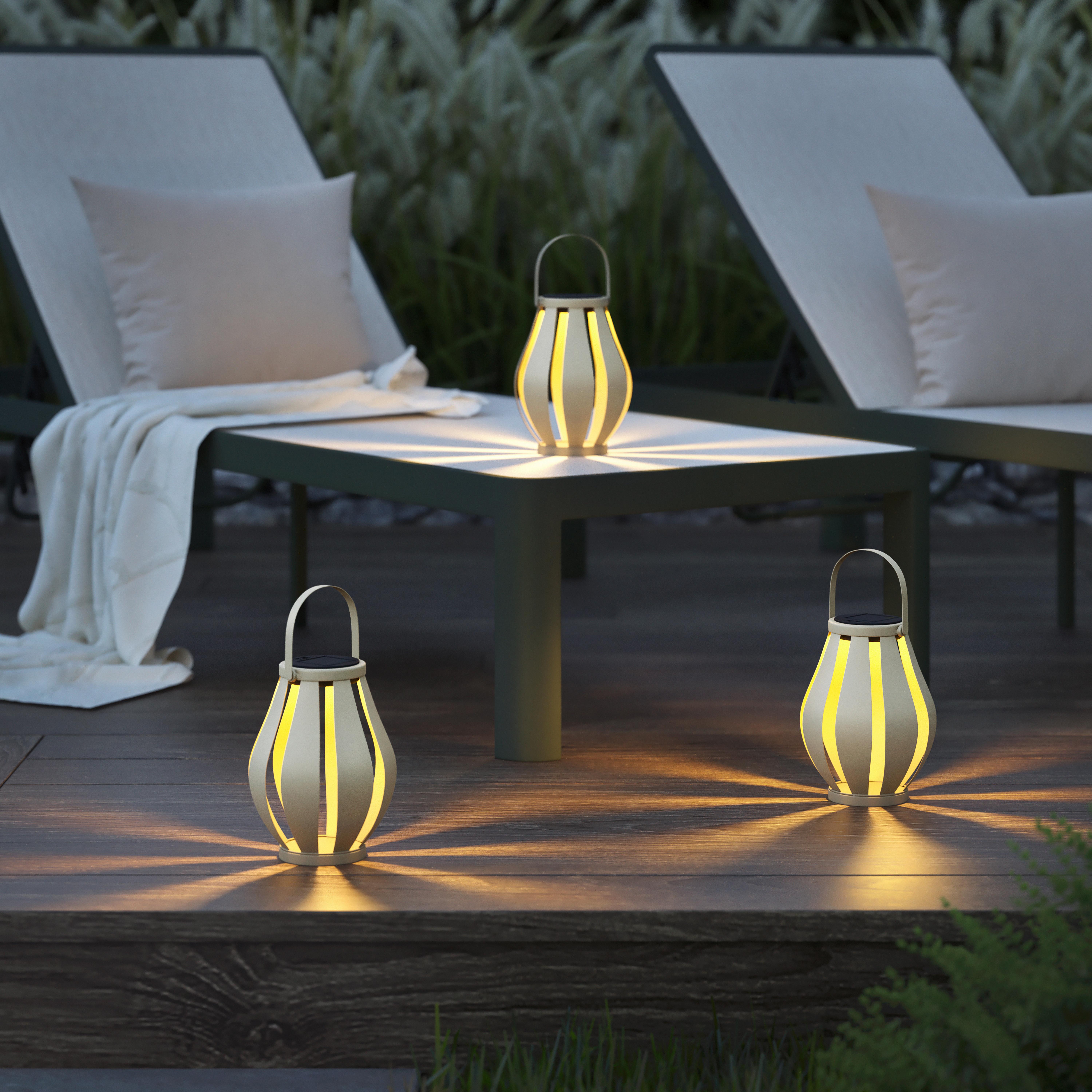 SOLÁRNÍ SVÍTIDLO SONNI - hnědá/béžová, Konvenční, kov/plast (15/20-27,5cm) - Modern Living