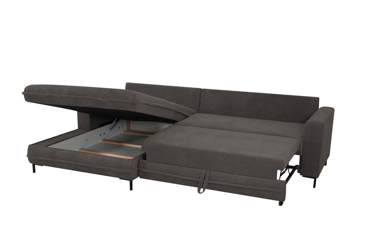 Ecksofa Armilla Taupe S: 174x272 cm - Taupe/Schwarz, Design, Textil (174/272cm) - MID.YOU