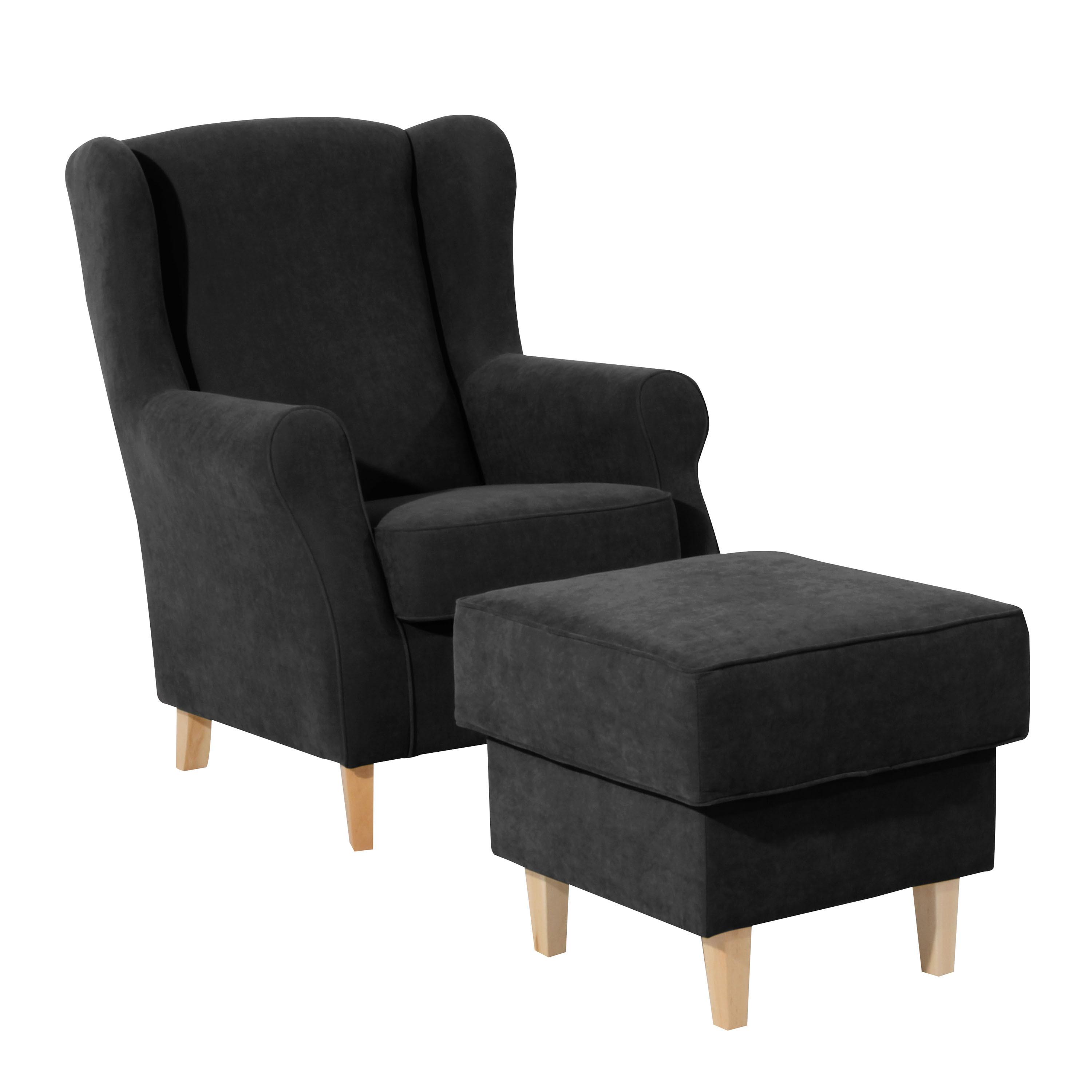 Hocker Lorris - Buchefarben/Schwarz, Design, Textil (53/45/53cm) - Max Winzer