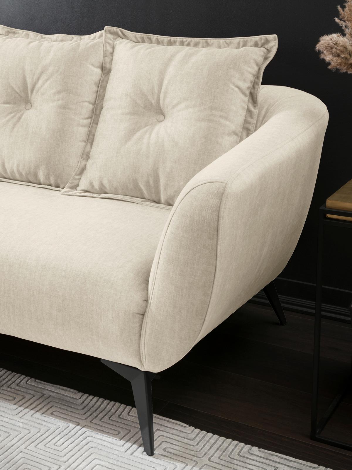 3-sitzer-sofa Baggio Beige, Schwarz, B: 236 Cm - Beige/Schwarz, MODERN, Textil (236/94/103cm) - Livetastic