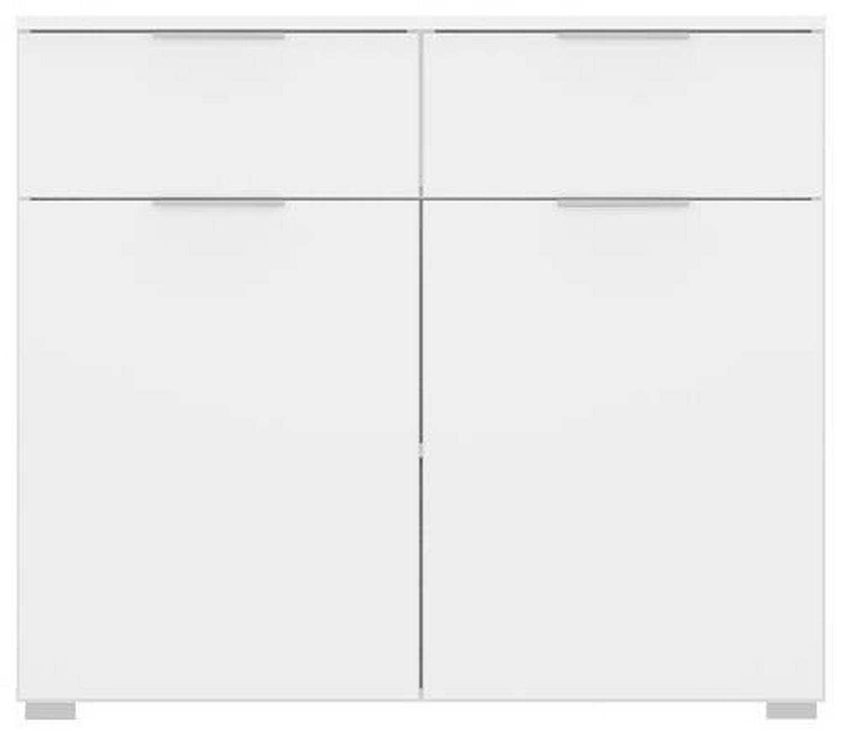 Kommode B: 93 Cm Alabama, Weiß - Alufarben/Weiß, MODERN, Holzwerkstoff (93/81/42cm) - Rauch Möbel