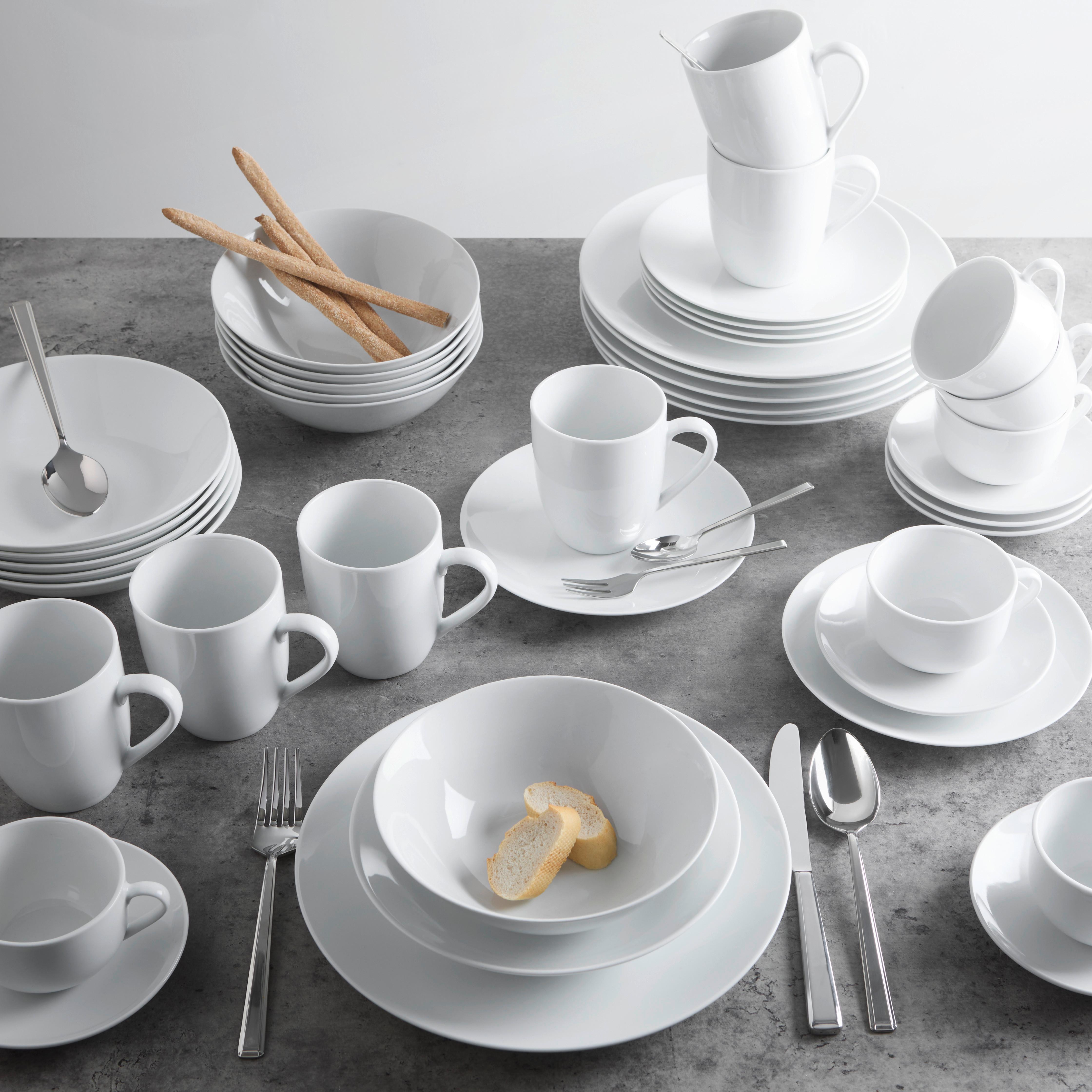 Kombinovaná souprava 42-dílná - bílá, Konvenční, keramika (45/30.5/32.5cm) - Based