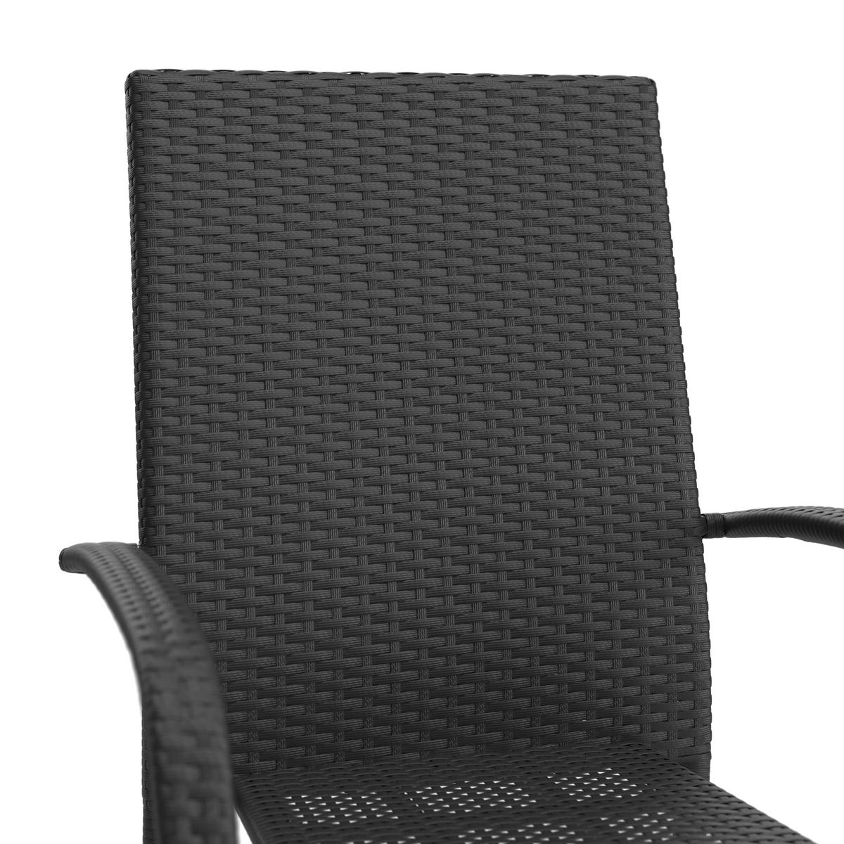 Gartensessel Elisa - Schwarz, MODERN, Kunststoff/Metall (55/45/47cm) - Beldano