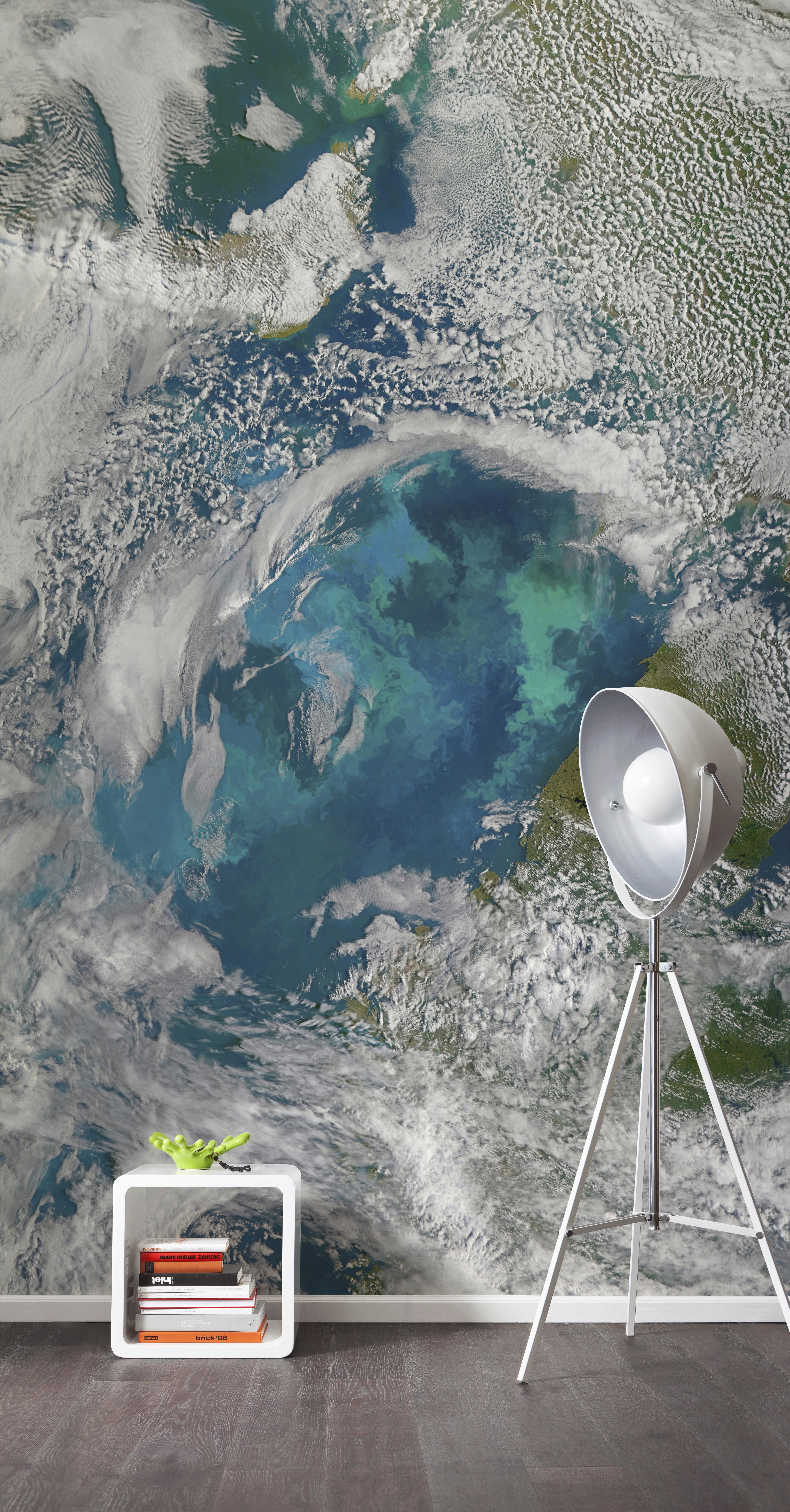 Vliestapete Planet - Blau/Weiß, Basics (150/250cm) - Komar