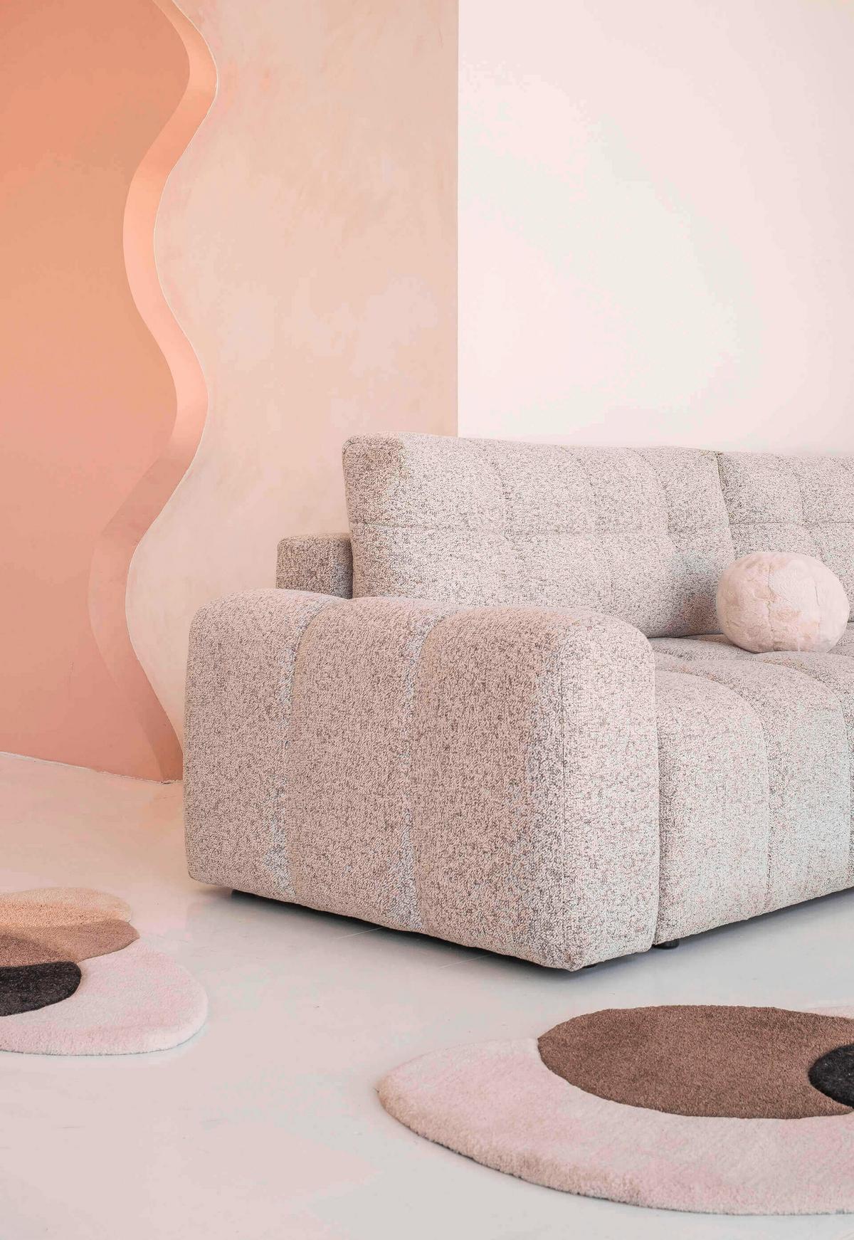 Ecksofa Lulu Taupe S: 268x184cm - Taupe/Schwarz, Design, Textil (268/184cm) - MID.YOU