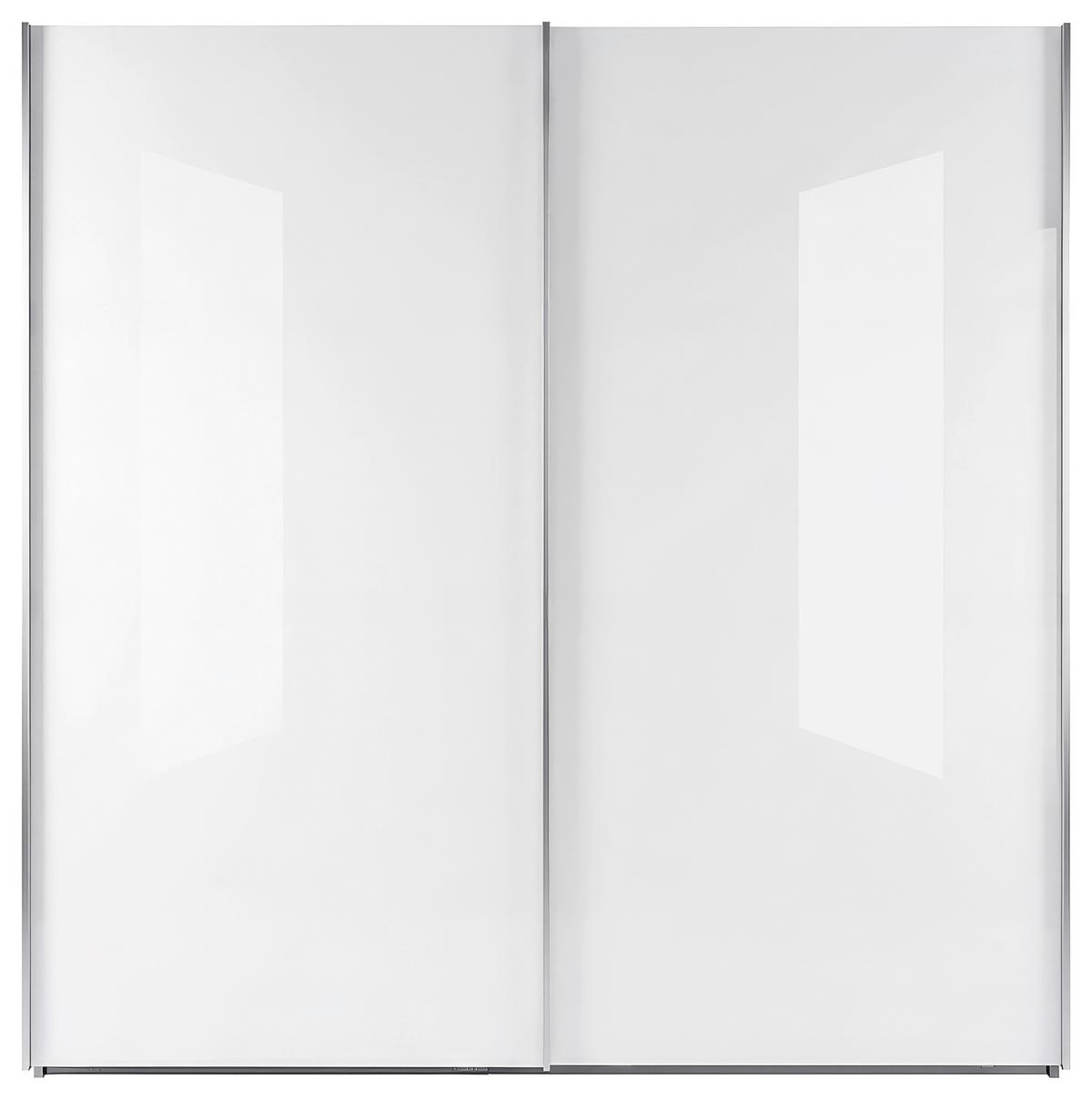 Schwebetürenschrank Lumos Weißglas, B: 200cm - Weiß, Trend, Glas/Holzwerkstoff (200/222/68cm) - Luca Bessoni