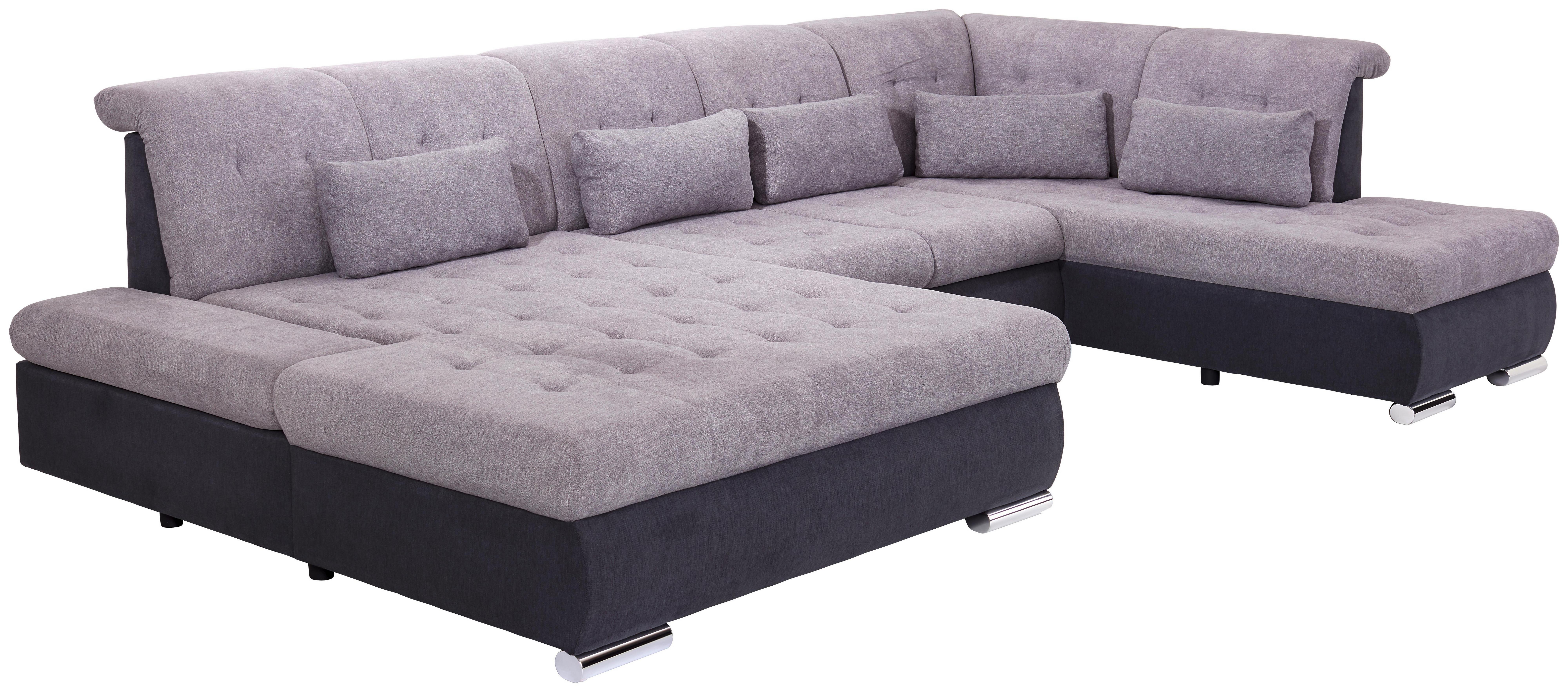 Sarokgarnitúra Madera - Antracit/Szürke, modern, Műanyag/Textil (190/358/212cm) - Ombra