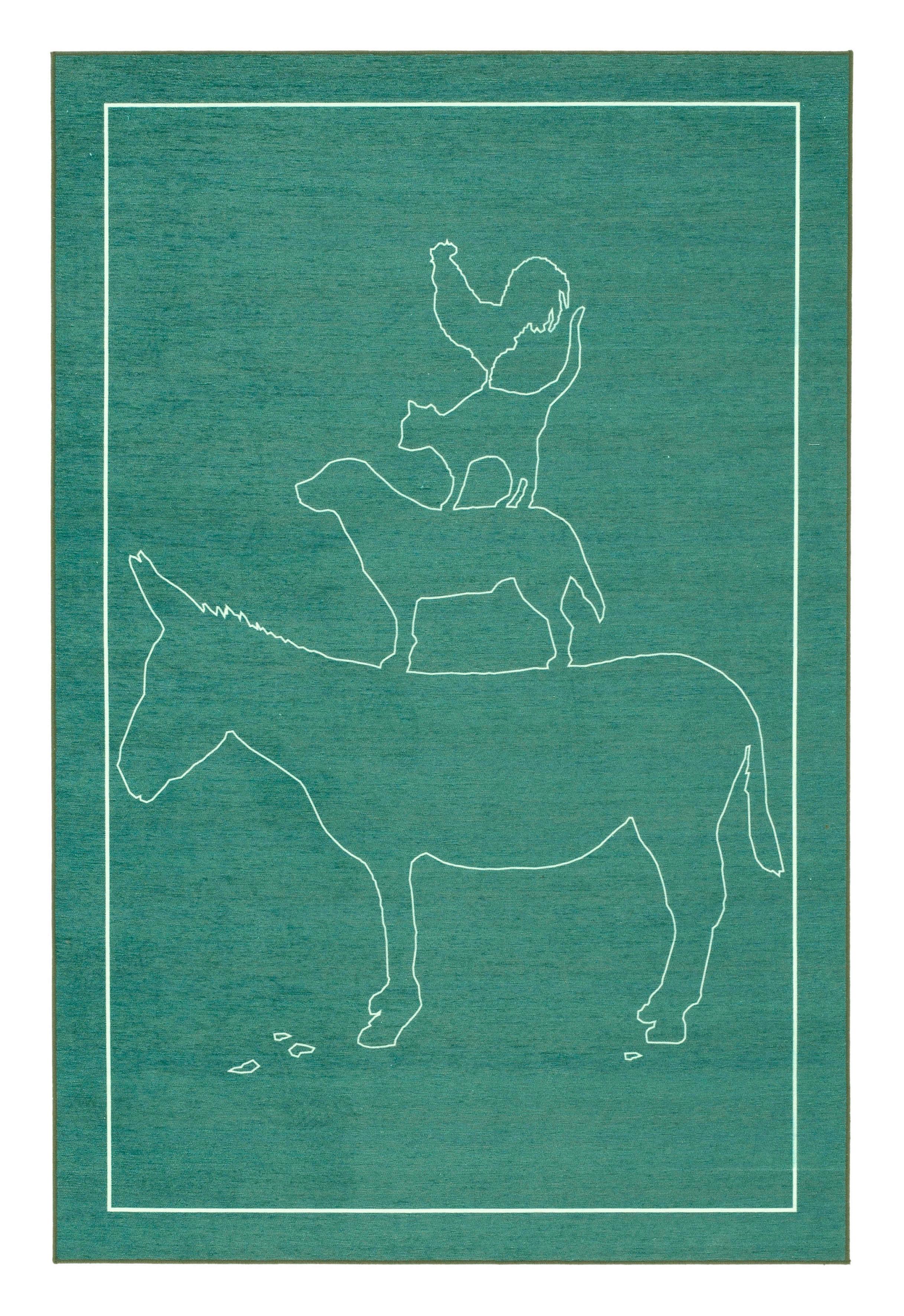 Kinderteppich Gr-901t - Türkis, Trend, Textil (80/150cm)