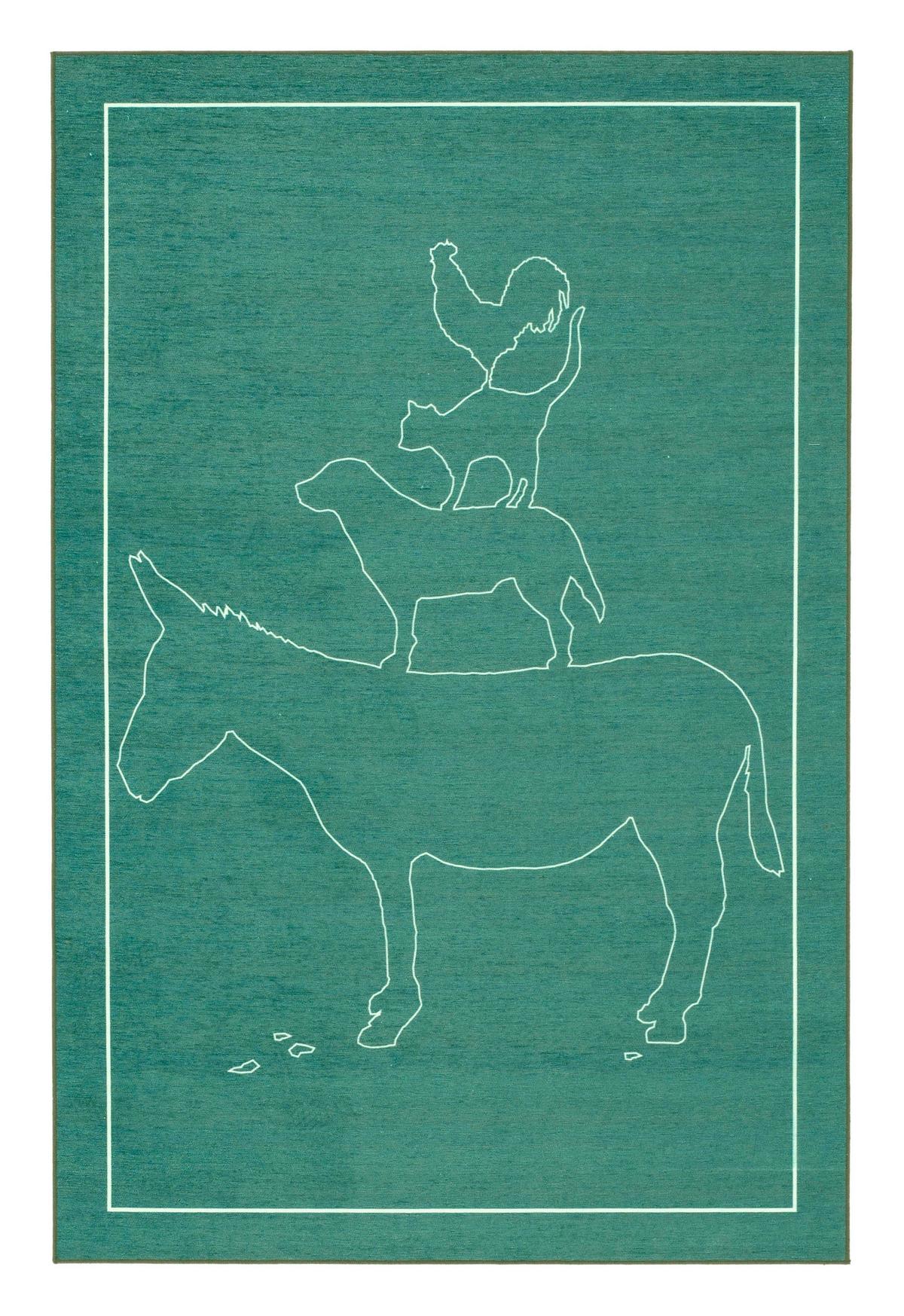 Kinderteppich Gr-901t - Türkis, Trend, Textil (80/150cm)
