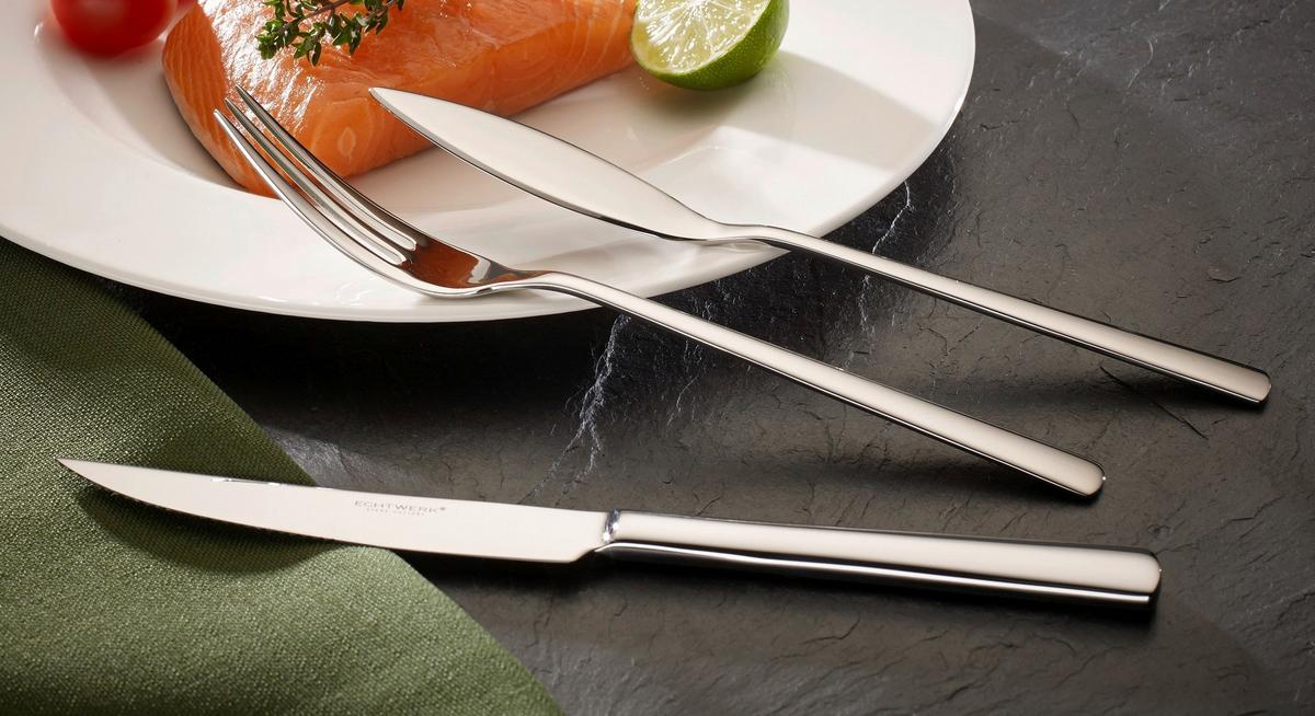Besteckset 18-Teilig Sarre für 6 Personen - Edelstahlfarben, MODERN, Metall - Echtwerk