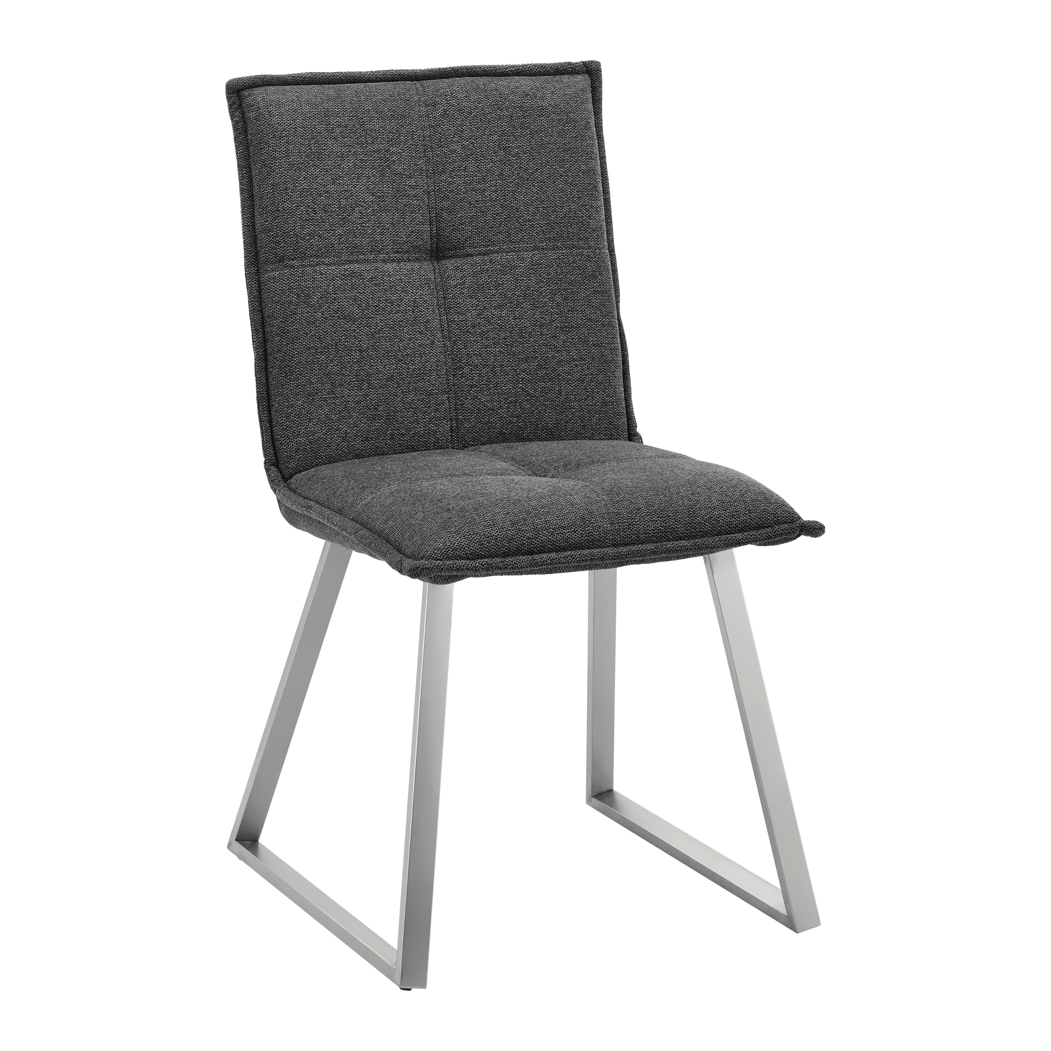 Stolička Emilio Tmavosivá - farby ušľachtilej ocele/tmavosivá, Moderný, kov/drevo (46/85/55cm) - Bessagi Home