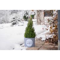 Deko Filz Topfschutz, 114x25cm ,hello Winter M - Grauweiß, Basics, Kunststoff (114/25cm) - Windhager