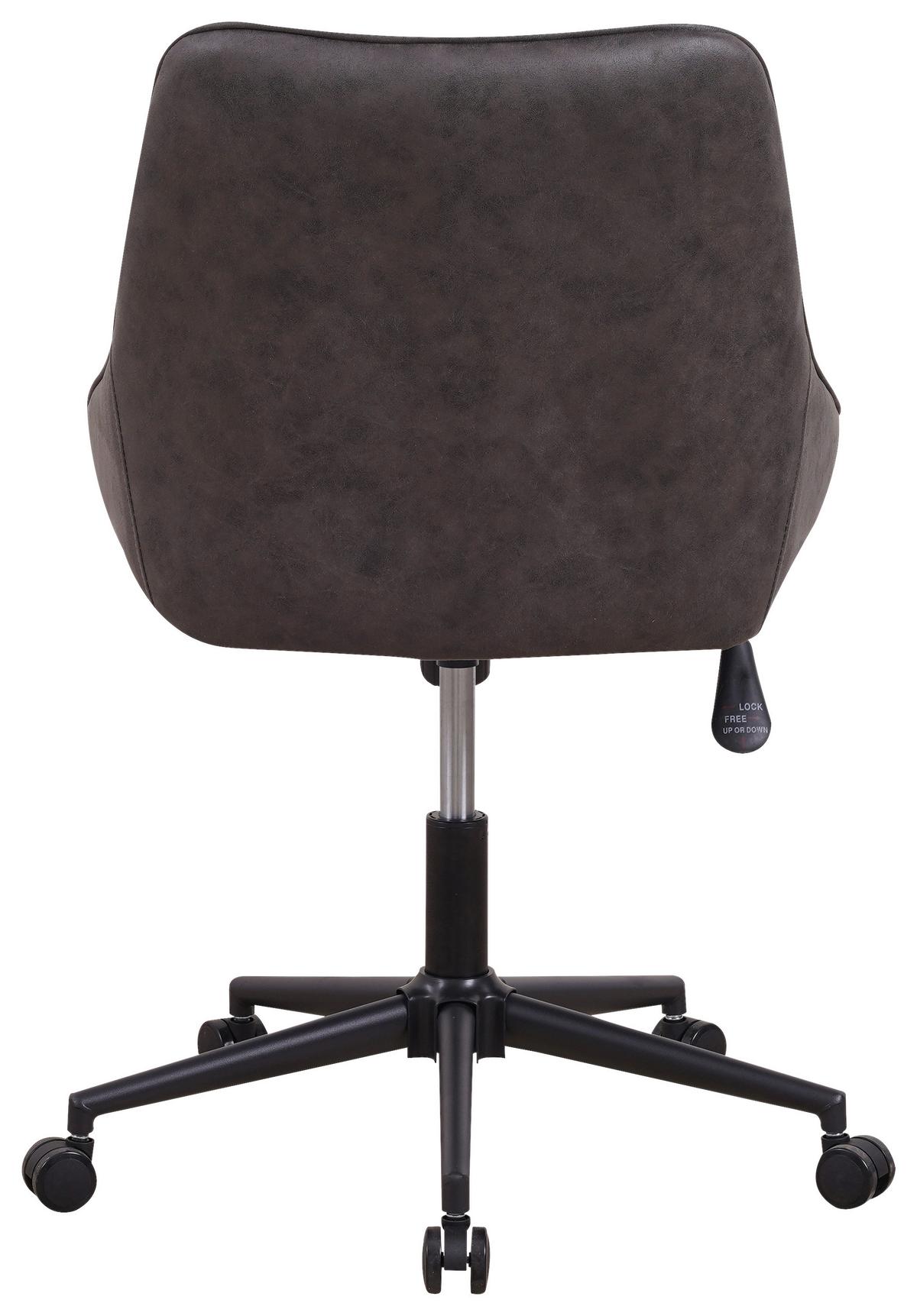 Drehstuhl Kayne - Anthrazit/Schwarz, KONVENTIONELL, Textil/Metall (60/84/64,5cm) - MID.YOU