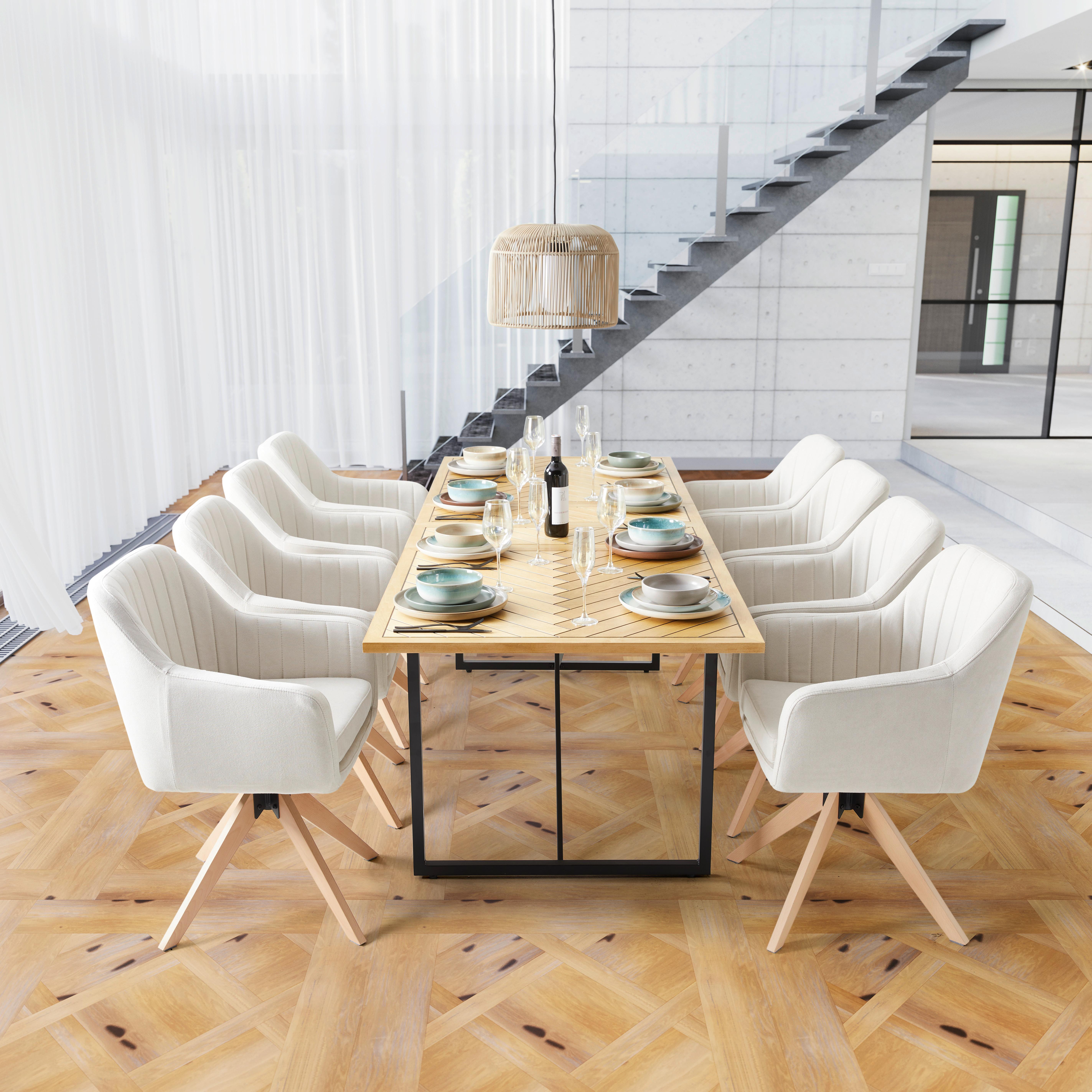 Rozťahovací Stôl Catalina Dyha Lipa/mdf  180-240 Cm - čierna/farby duba, Moderný, kov/drevo (180-240/76/90cm) - Bessagi Home