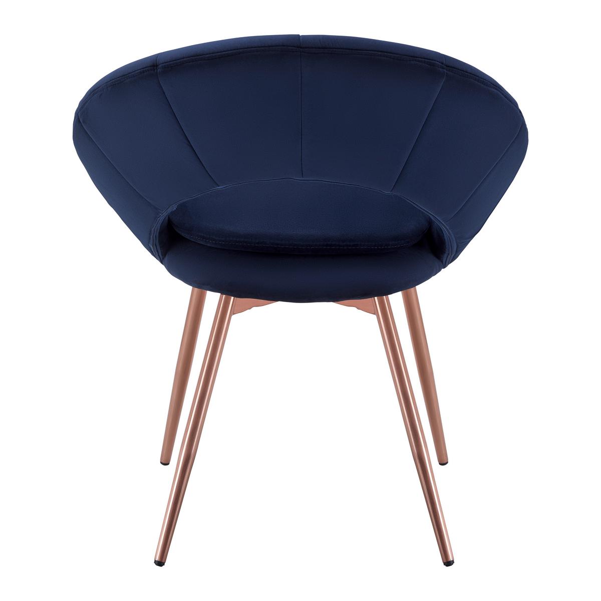 Židle ze sametu Levi tmavěmodrá - tmavě modrá, Moderní, kov/dřevo (67/74/60.5cm) - Bessagi Home