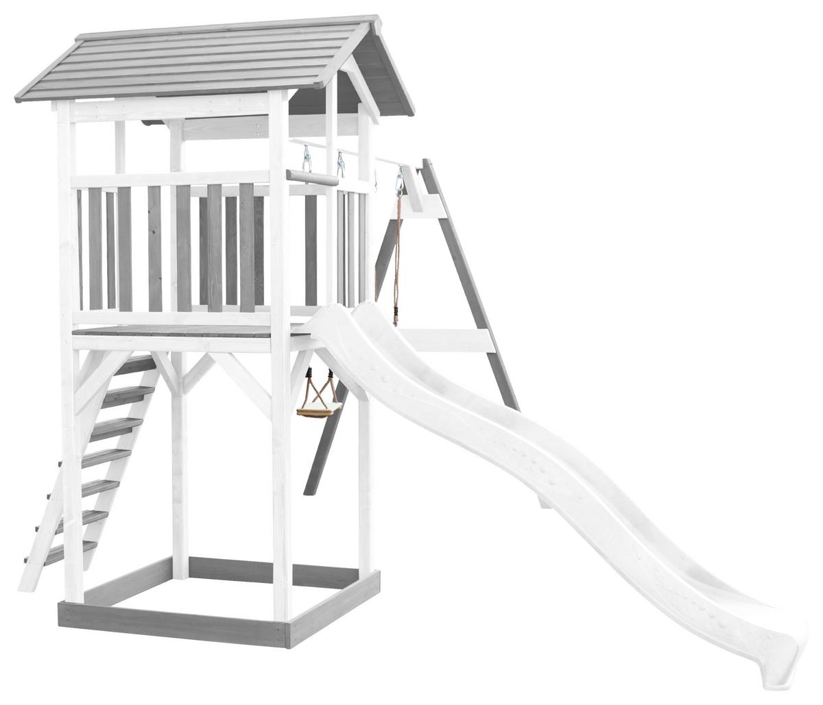 Spielturm A025.122.92 - Weiß/Grau, KONVENTIONELL, Holz/Kunststoff (356,6/241,9/349cm) - Ambia Garden