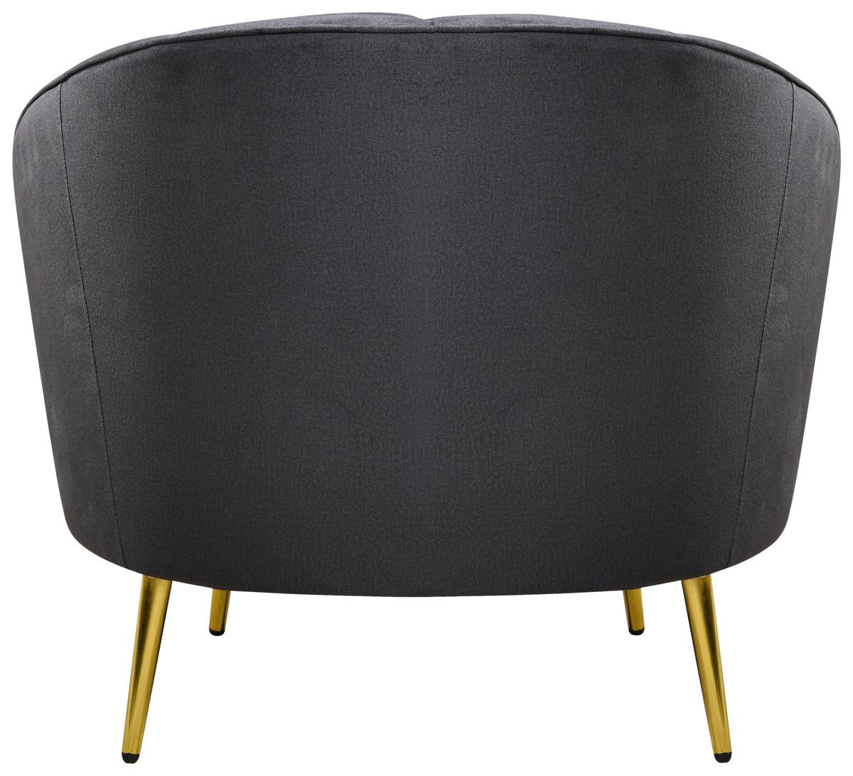 Sessel Stella Dunkelgrau B: 87 Cm - Dunkelgrau/Messingfarben, Design, Holz/Textil (87/76/82cm) - Livetastic