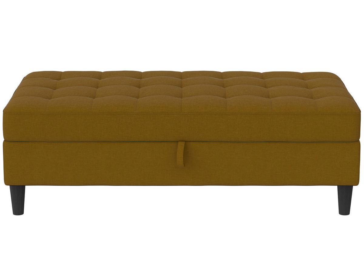 Hocker Palermo Currygelb, mit Stauraum - Currygelb/Schwarz, Basics, Textil (130/43/69cm) - Livetastic