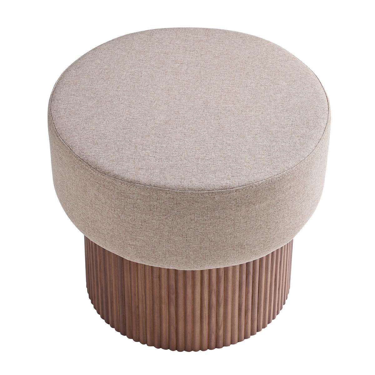 Hocker Braun, Walnussfarben B: 50cm - Walnussfarben/Braun, MODERN, Holzwerkstoff/Textil (50/43/50cm) - Livetastic