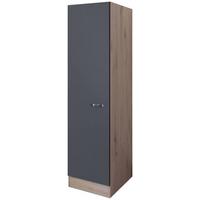 Geschirrschrank Shadow B: 50 cm Grau/Eiche Dekor 3 Böden - Dunkelgrau/Eiche San Remo, MODERN, Holzwerkstoff (50/200/57cm)
