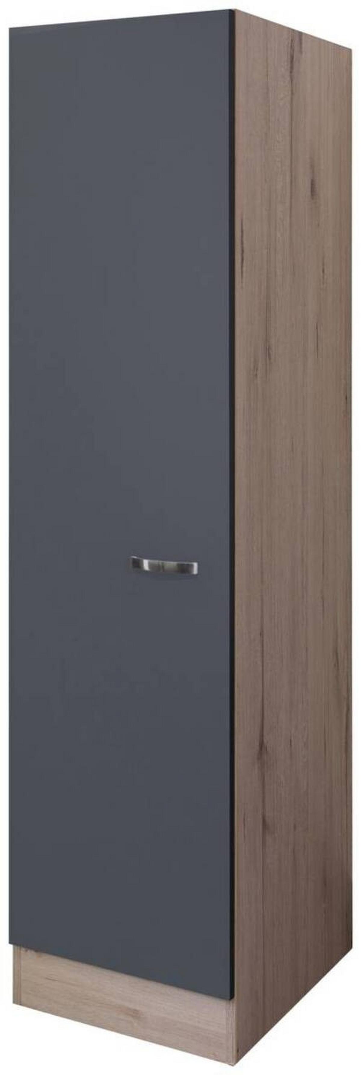 Geschirrschrank Shadow B: 50 cm Grau/Eiche Dekor 3 Böden - Dunkelgrau/Eiche San Remo, MODERN, Holzwerkstoff (50/200/57cm)