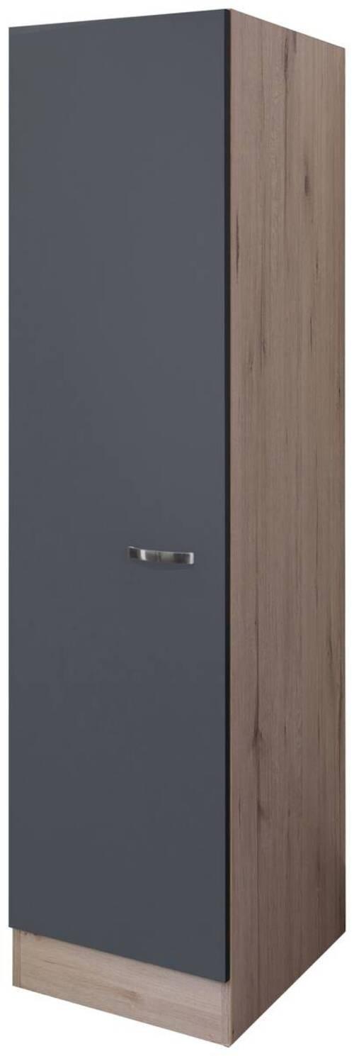Geschirrschrank Shadow B: 50 cm Grau/Eiche Dekor 3 Böden
