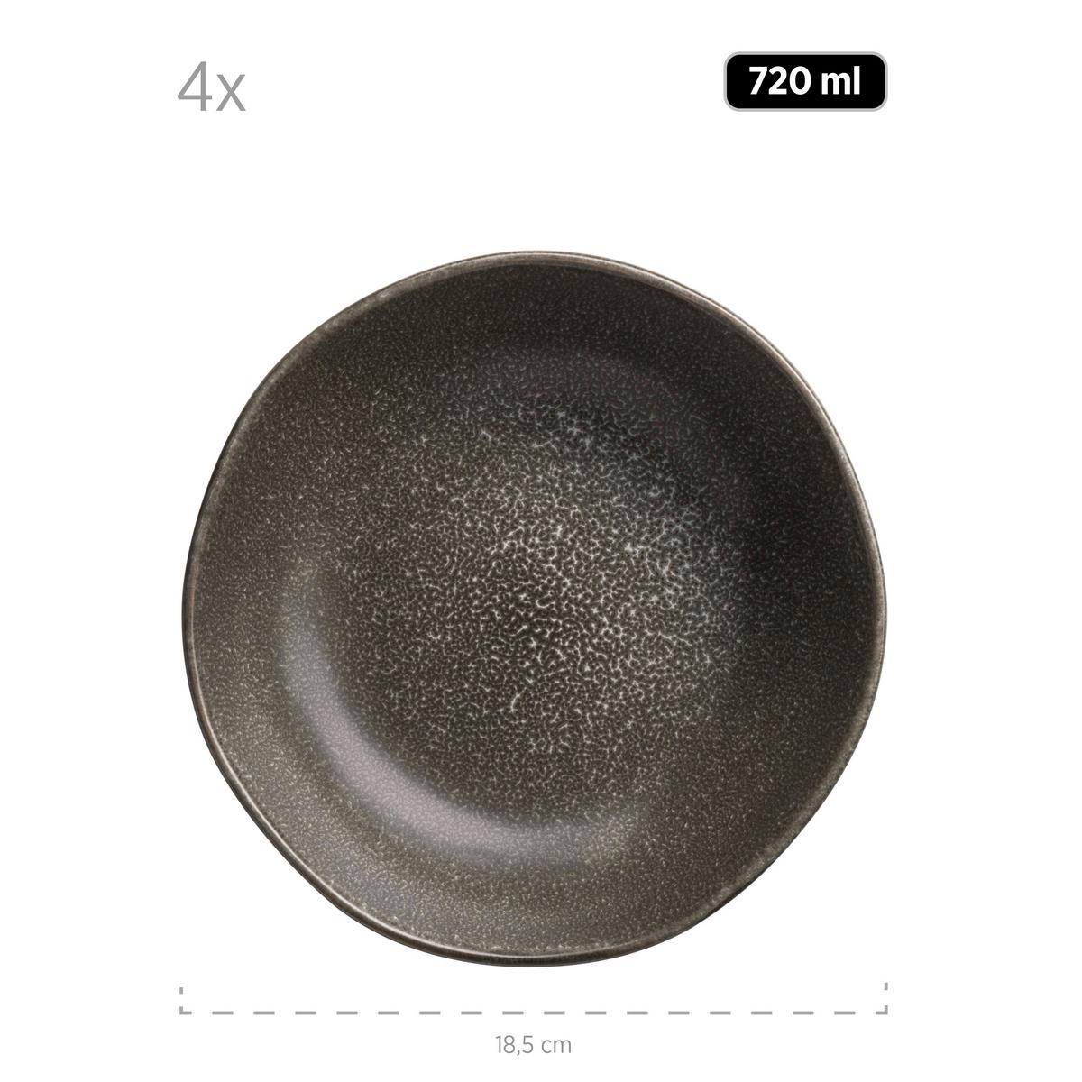 Tafelservice Marlena Dunkelgrau 12-Teilig - Dunkelgrau, Basics, Keramik - Mäser
